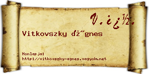 Vitkovszky Ágnes névjegykártya